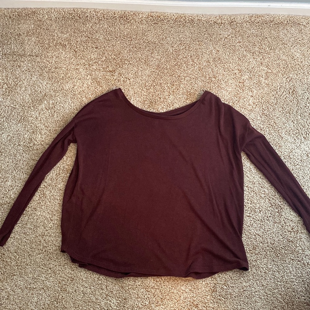 Loose Long Sleeve Maroon Sweater